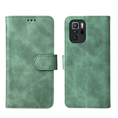 Funda de Cuero Cartera con Soporte Carcasa L01Z para Xiaomi Redmi Note 10 Pro 5G Verde