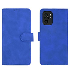 Funda de Cuero Cartera con Soporte Carcasa L01Z para Xiaomi Redmi Note 10S 4G Azul