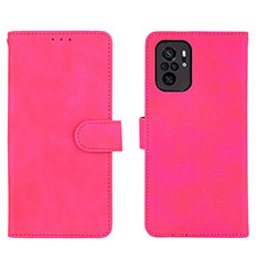 Funda de Cuero Cartera con Soporte Carcasa L01Z para Xiaomi Redmi Note 10S 4G Rosa Roja