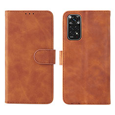 Funda de Cuero Cartera con Soporte Carcasa L01Z para Xiaomi Redmi Note 11 4G (2022) Marron