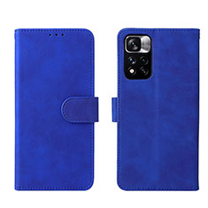 Funda de Cuero Cartera con Soporte Carcasa L01Z para Xiaomi Redmi Note 11 5G Azul