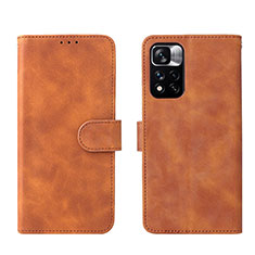 Funda de Cuero Cartera con Soporte Carcasa L01Z para Xiaomi Redmi Note 11 5G Marron