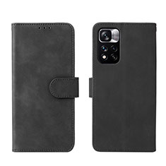 Funda de Cuero Cartera con Soporte Carcasa L01Z para Xiaomi Redmi Note 11 5G Negro