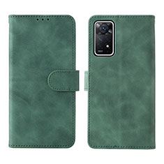 Funda de Cuero Cartera con Soporte Carcasa L01Z para Xiaomi Redmi Note 11 Pro 5G Verde