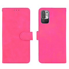 Funda de Cuero Cartera con Soporte Carcasa L01Z para Xiaomi Redmi Note 11 SE 5G Rosa Roja