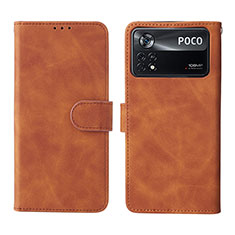 Funda de Cuero Cartera con Soporte Carcasa L01Z para Xiaomi Redmi Note 11E Pro 5G Marron