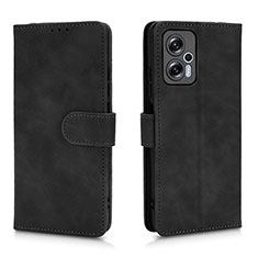 Funda de Cuero Cartera con Soporte Carcasa L01Z para Xiaomi Redmi Note 11T Pro 5G Negro