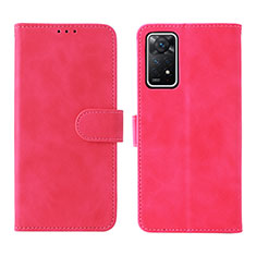 Funda de Cuero Cartera con Soporte Carcasa L01Z para Xiaomi Redmi Note 12 Pro 4G Rosa Roja