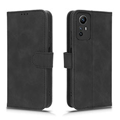 Funda de Cuero Cartera con Soporte Carcasa L01Z para Xiaomi Redmi Note 12S Negro