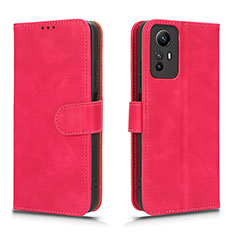 Funda de Cuero Cartera con Soporte Carcasa L01Z para Xiaomi Redmi Note 12S Rosa Roja