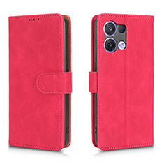 Funda de Cuero Cartera con Soporte Carcasa L01Z para Xiaomi Redmi Note 13 5G Rosa Roja