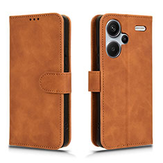 Funda de Cuero Cartera con Soporte Carcasa L01Z para Xiaomi Redmi Note 13 Pro+ Plus 5G Marron