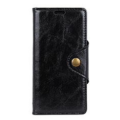 Funda de Cuero Cartera con Soporte Carcasa L02 para Alcatel 3 Negro