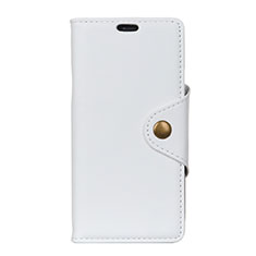 Funda de Cuero Cartera con Soporte Carcasa L02 para Alcatel 7 Blanco