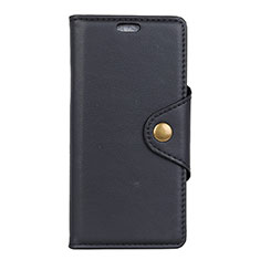 Funda de Cuero Cartera con Soporte Carcasa L02 para Alcatel 7 Negro