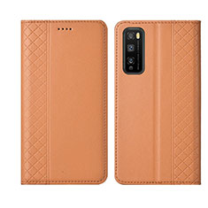 Funda de Cuero Cartera con Soporte Carcasa L02 para Huawei Enjoy Z 5G Naranja