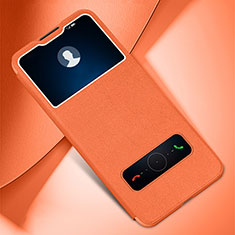 Funda de Cuero Cartera con Soporte Carcasa L02 para Huawei Honor Play4 5G Naranja