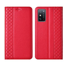 Funda de Cuero Cartera con Soporte Carcasa L02 para Huawei Honor X10 Max 5G Rojo