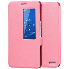 Funda de Cuero Cartera con Soporte Carcasa L02 para Huawei MediaPad X2 Rosa