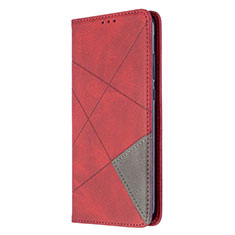 Funda de Cuero Cartera con Soporte Carcasa L02 para Huawei Y7p Rojo