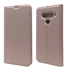 Funda de Cuero Cartera con Soporte Carcasa L02 para LG V50 ThinQ 5G Oro Rosa