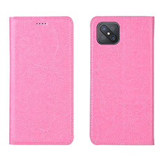 Funda de Cuero Cartera con Soporte Carcasa L02 para Oppo A92s 5G Rosa