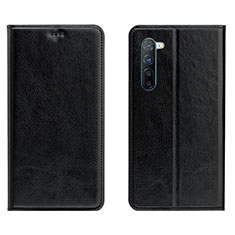 Funda de Cuero Cartera con Soporte Carcasa L02 para Oppo F15 Negro