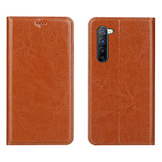 Funda de Cuero Cartera con Soporte Carcasa L02 para Oppo K7 5G Naranja