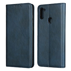 Funda de Cuero Cartera con Soporte Carcasa L02 para Samsung Galaxy A11 Azul