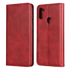 Funda de Cuero Cartera con Soporte Carcasa L02 para Samsung Galaxy A11 Rojo