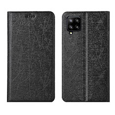 Funda de Cuero Cartera con Soporte Carcasa L02 para Samsung Galaxy A42 5G Negro