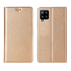 Funda de Cuero Cartera con Soporte Carcasa L02 para Samsung Galaxy A42 5G Oro