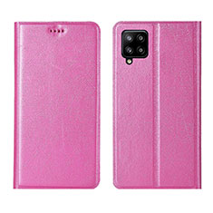 Funda de Cuero Cartera con Soporte Carcasa L02 para Samsung Galaxy A42 5G Rosa