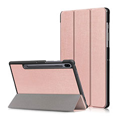 Funda de Cuero Cartera con Soporte Carcasa L02 para Samsung Galaxy Tab S6 10.5 SM-T860 Oro Rosa