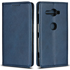 Funda de Cuero Cartera con Soporte Carcasa L02 para Sony Xperia XZ2 Compact Azul