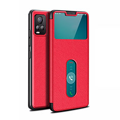 Funda de Cuero Cartera con Soporte Carcasa L02 para Vivo V20 Pro 5G Rojo