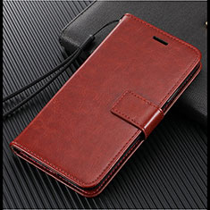 Funda de Cuero Cartera con Soporte Carcasa L02 para Vivo X50 Lite Marron