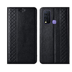 Funda de Cuero Cartera con Soporte Carcasa L02 para Vivo Y50 Negro