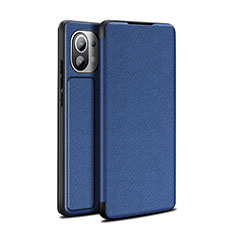 Funda de Cuero Cartera con Soporte Carcasa L02 para Xiaomi Mi 11 Lite 5G NE Azul