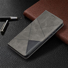 Funda de Cuero Cartera con Soporte Carcasa L02 para Xiaomi POCO C3 Gris