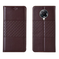 Funda de Cuero Cartera con Soporte Carcasa L02 para Xiaomi Poco F2 Pro Marron