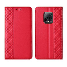 Funda de Cuero Cartera con Soporte Carcasa L02 para Xiaomi Redmi 10X Pro 5G Rojo