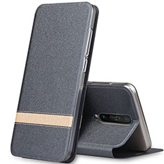 Funda de Cuero Cartera con Soporte Carcasa L02 para Xiaomi Redmi K30 4G Gris