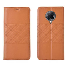 Funda de Cuero Cartera con Soporte Carcasa L02 para Xiaomi Redmi K30 Pro Zoom Naranja