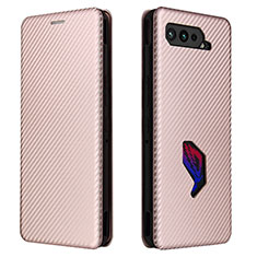 Funda de Cuero Cartera con Soporte Carcasa L02Z para Asus ROG Phone 5 Pro Oro Rosa