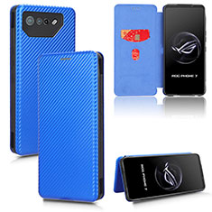 Funda de Cuero Cartera con Soporte Carcasa L02Z para Asus ROG Phone 7 Pro Azul