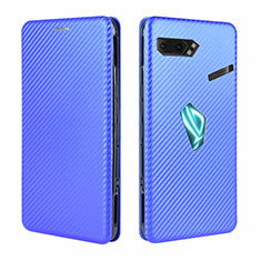 Funda de Cuero Cartera con Soporte Carcasa L02Z para Asus ROG Phone II ZS660KL Azul