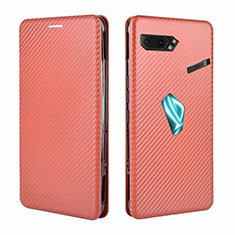 Funda de Cuero Cartera con Soporte Carcasa L02Z para Asus ROG Phone II ZS660KL Marron