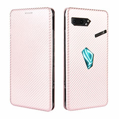 Funda de Cuero Cartera con Soporte Carcasa L02Z para Asus ROG Phone II ZS660KL Oro Rosa