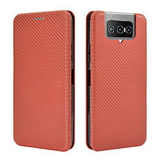 Funda de Cuero Cartera con Soporte Carcasa L02Z para Asus Zenfone 7 ZS670KS Marron